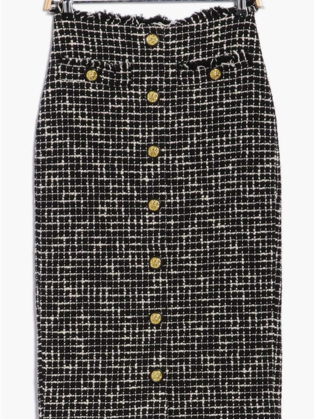 L'AGENCE Tai Midi Skirt Midnight Multi Tweed